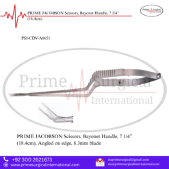 PRIME JACOBSON Scissors, Bayonet Handle, 7 1/4” (18.4cm)