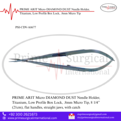 PRIME ARIT Micro DIAMOND DUST Needle Holder, Titanium, Low Profile Box Lock, .8mm Micro Tip