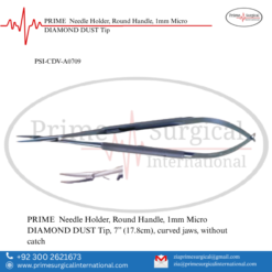 PRIME  Needle Holder, Round Handle, 1mm Micro DIAMOND DUST Tip