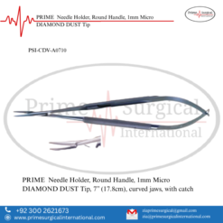 PRIME  Needle Holder, Round Handle, 1mm Micro DIAMOND DUST Tip