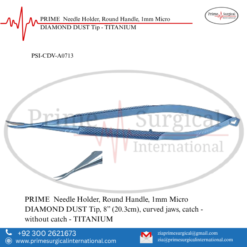 PRIME  Needle Holder, Round Handle, 1mm Micro DIAMOND DUST Tip