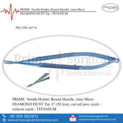 PRIME  Needle Holder, Round Handle, 1mm Micro DIAMOND DUST Tip