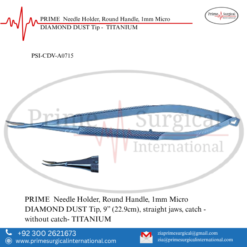 PRIME  Needle Holder, Round Handle, 1mm Micro DIAMOND DUST Tip