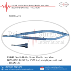 PRIME  Needle Holder, Round Handle, 1mm Micro DIAMOND DUST Tip