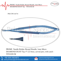 PRIME  Needle Holder, Round Handle, 1mm Micro DIAMOND DUST Tip