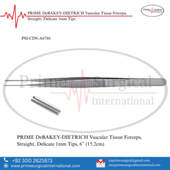 PRIME DeBAKEY-DIETRICH Vascular Tissue Forceps, Straight, Delicate 1mm Tips