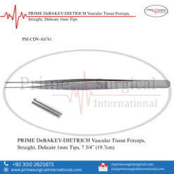 PRIME DeBAKEY-DIETRICH Vascular Tissue Forceps, Straight, Delicate 1mm Tips