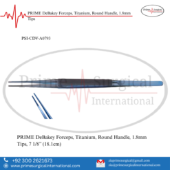 PRIME DeBakey Forceps, Titanium, Round Handle, 1.8mm Tips