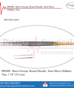 PRIME  Micro Forceps, Round Handle, .8mm Micro DeBakey Tips