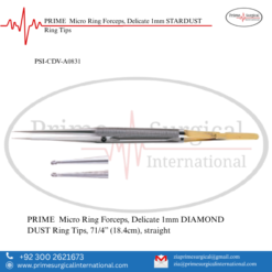 PRIME  Micro Ring Forceps, Delicate 1mm STARDUST Ring Tips