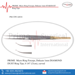 PRIME  Micro Ring Forceps, Delicate 1mm STARDUST Ring Tips