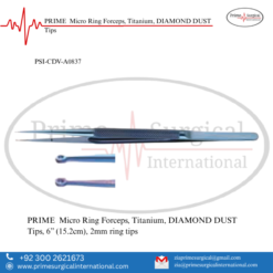 PRIME  Micro Ring Forceps, Titanium, DIAMOND DUST Tips