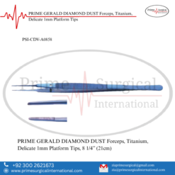 PRIME GERALD DIAMOND DUST Forceps, Titanium, Delicate 1mm Platform Tips