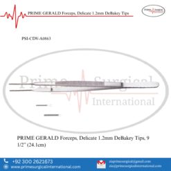 PRIME GERALD Forceps, Delicate 1.2mm DeBakey Tips