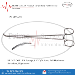 PRIME COLLER Forceps, 9 1/2” (24.1cm), Full Horizontal Serrations