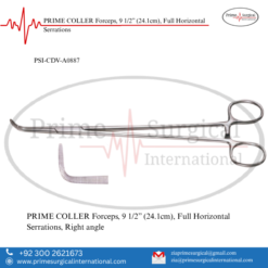 PRIME COLLER Forceps, 9 1/2” (24.1cm), Full Horizontal Serrations