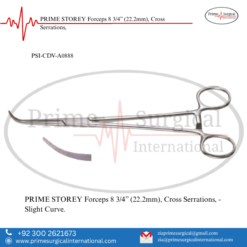 PRIME STOREY Forceps 8 3/4” (22.2mm), Cross Serrations,