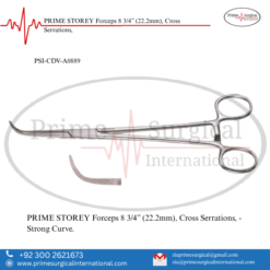 PRIME STOREY Forceps 8 3/4” (22.2mm), Cross Serrations,
