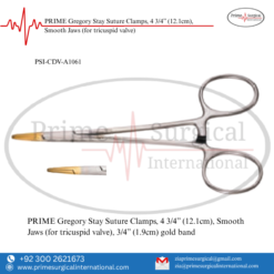 PRIME Gregory Stay Suture Clamps, 4 3/4” (12.1cm), Smooth Jaws (for tricuspid valve)