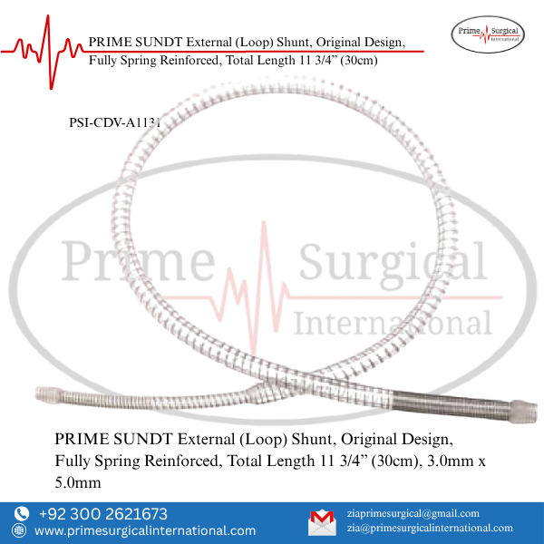 PRIME SUNDT External (Loop) Shunt, Original Design, Fully Spring Reinforced, Total Length 11 3/4” (30cm)