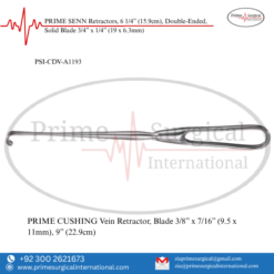 PRIME CUSHING Vein Retractor, Blade 3/8” x 7/16” (9.5 x 11mm)