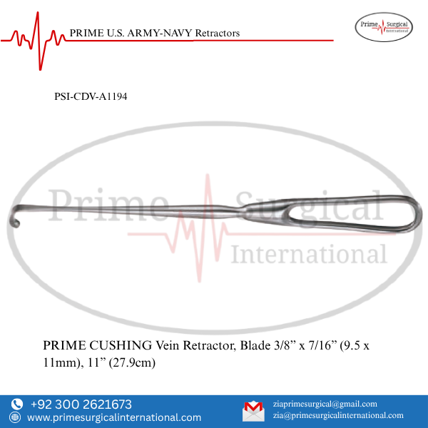 PRIME CUSHING Vein Retractor, Blade 3/8” x 7/16” (9.5 x 11mm)