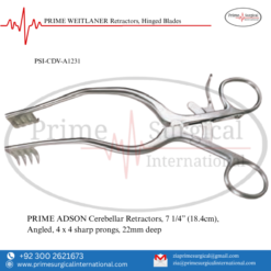 PRIME ADSON Cerebellar Retractors, 7 1/4” (18.4cm), Angled