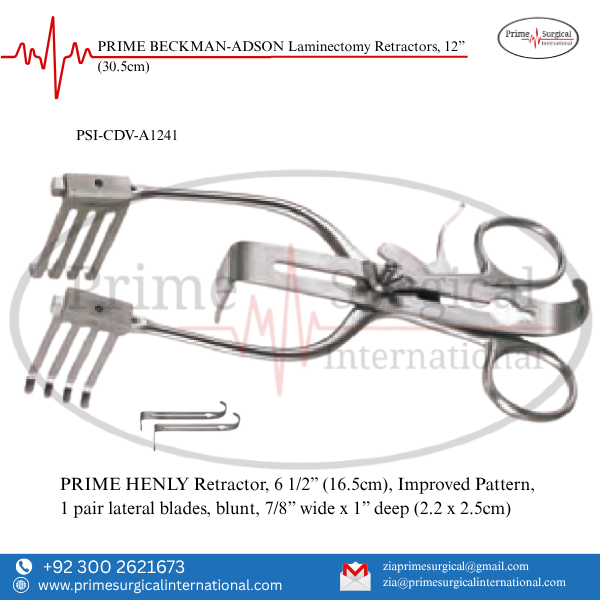 PRIME HENLY Retractor, 6 1/2” (16.5cm), Improved Pattern