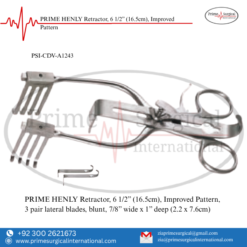 PRIME HENLY Retractor, 6 1/2” (16.5cm), Improved Pattern