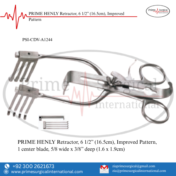 PRIME HENLY Retractor, 6 1/2” (16.5cm), Improved Pattern
