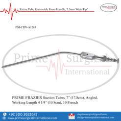 PRIME FRAZIER Suction Tubes, 7” (17.8cm), Angled, Working Length4 1/4” (10.8cm)