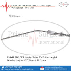 PRIME FRAZIER Suction Tubes, 7” (17.8cm), Angled, Working Length 4 1/4” (10.8cm)