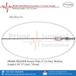 PRIME FRAZIER Suction Tubes, 9” (22.9cm), Working Length 6 3/4” (17.1cm)