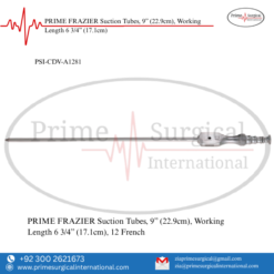 PRIME FRAZIER Suction Tubes, 9” (22.9cm), Working Length 6 3/4” (17.1cm)