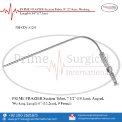 PRIME FRAZIER Suction Tubes, 7 1/2” (19.1cm), Angled, Working Length 6” (15.2cm)
