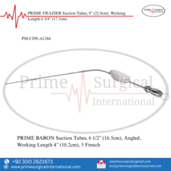 PRIME BARON Suction Tubes, 6 1/2” (16.5cm), Angled, Working Length 4” (10.2cm)