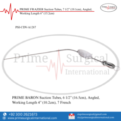 PRIME BARON Suction Tubes, 6 1/2” (16.5cm), Angled, Working Length 4” (10.2cm)
