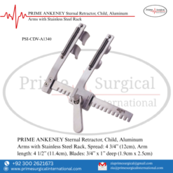 PRIME ANKENEY Sternal Retractor, Child, Aluminum Arms with Stainless Steel Rack