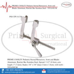 PRIME COOLEY Pediatric Sternal Retractors, Arms and Blades Aluminum, Ratchet Bar Stainless Steel - TITANIUM