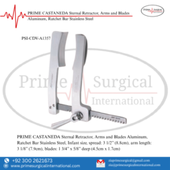 PRIME CASTANEDA Sternal Retractor, Arms and Blades Aluminum, Ratchet Bar Stainless Steel