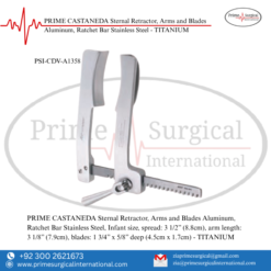 PRIME CASTANEDA Sternal Retractor, Arms and Blades Aluminum, Ratchet Bar Stainless Steel - TITANIUM