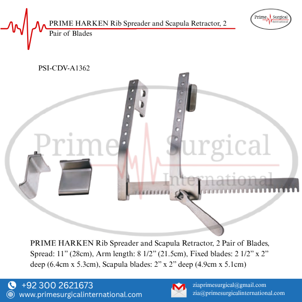 PRIME HARKEN Rib Spreader and Scapula Retractor, 2 Pair of Blades
