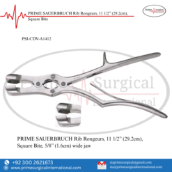 PRIME SAUERBRUCH Rib Rongeurs, 11 1/2” (29.2cm), Square Bite