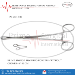 SPONGE  HOLDING FORCEPS - WITHOUT GROVES - 6"- 15 CM