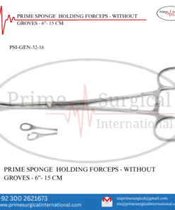 SPONGE  HOLDING FORCEPS - WITHOUT GROVES - 6"- 15 CM