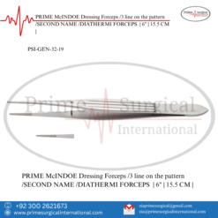 McINDOE Dressing Forceps
3 line on the pattern
SECOND NAME
DIATHERMI FORCEPS  | 6" | 15.5 CM |
