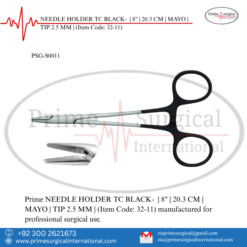 PRIME NEEDLE HOLDER TC BLACK- | 8" | 20.3 CM | MAYO | TIP 2.5 MM | LNH |