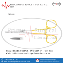 PRIME NEEDLE HOLDER - TC GOLD- 6"- 15 CM