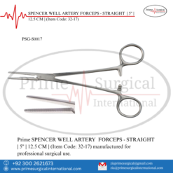 PRIME SPENCER WELL ARTERY FORCEPS - STRAIGHT | 5" | 12.5 CM |
