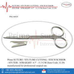 PRIME SUTURE / STUTURE CUTTING - STICH SCISSOR - STUTER - STRAIGHT- 4.5" - 11.5 CM